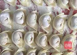 Illustration of how to make vegetable and meat wontons 3