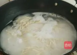 Mushroom sauce mix Illustration of making noodles 2