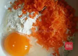 Illustration of how to make carrot and wheat pancakes 1