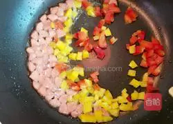 Three colors Illustration of how to make fried rice 4