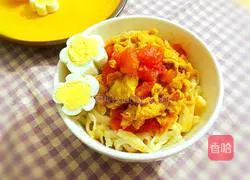 Illustration of tomato and egg noodles 18