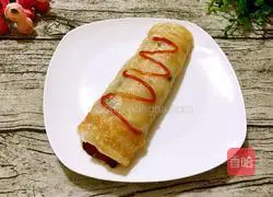 Illustration of how to make bacon cheese hand pancakes 14