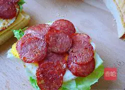 Illustration of making salami sausage sandwich 8