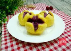 Illustration of how to make double potato blossom steamed buns 13