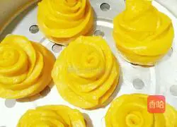 Illustration of how to make pumpkin rose steamed buns 15