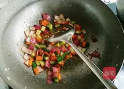 Illustration of how to make fried steamed buns with seasonal vegetables 6