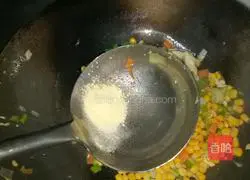 Corn Illustration of how to make egg fried rice 8