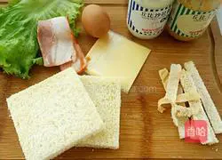 Illustration of making bacon cheese sandwich 1