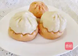 Illustration of making double-layered double-stuffed buns 21