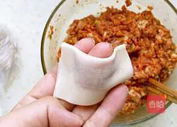 Illustration of how to make wontons with pork and carrot stuffing 8