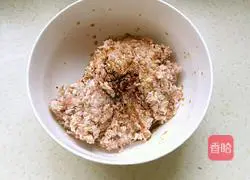 Pork Illustration of how to make wontons stuffed with mushrooms 6