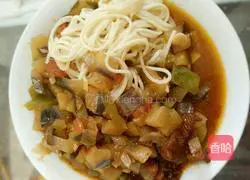 Illustration of how to make eggplant noodles 11