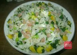 Illustration of how to make three-color fried rice 8