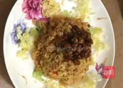 Illustration of how to make minced meat, cucumber and white fried rice 6