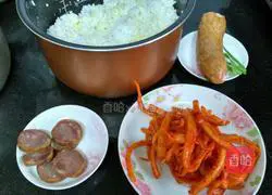 Illustration of how to make fried rice with wasabi stems 1