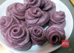 Purple sweet potato and rose flower steamed buns are delicious! Recipe 15