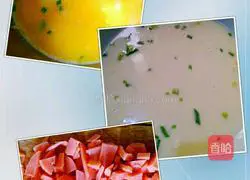 Illustration of how to make ham sausage and egg cake 1