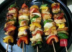 Illustration of how to make grilled chicken skewers with electric pan 7