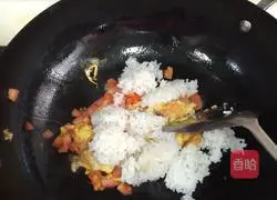 Illustration of how to make tomato and egg fried rice 4