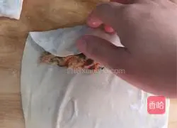 Illustration of how to make spring cakes with minced meat and three shreds (mix the noodles yourself) 8