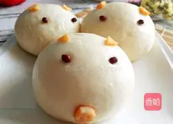 Illustration of how to make piggy steamed buns 10