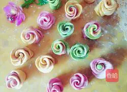 Illustration of how to make colorful vegetable roses🌹 steamed buns 5