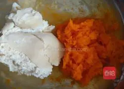 Illustration of how to make bean paste and pumpkin cake 1