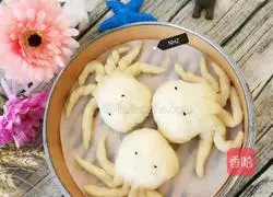 Illustration of how to make milky and cute octopus steamed buns 14