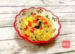 Illustration of how to make colorful egg fried rice 13
