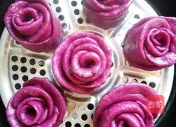 Illustration of how to make purple sweet potato and rose steamed buns 8