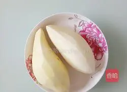 Illustration of how to make sweet potato and black rice cakes 1