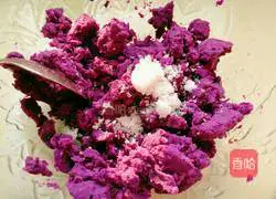 Purple potato bean paste cake recipe 3