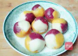 Illustration of how to make steamed three-color glazed glutinous rice balls 14