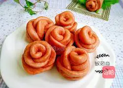 Illustration of how to make colorful rose steamed buns 16