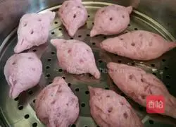 Illustration of how to make homemade purple sweet potato buns 8