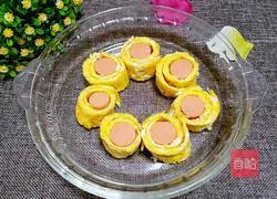 Illustration of how to make egg pancakes rolled with ham 7