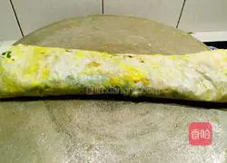 Illustration of how to make red pepper pancakes and fruits 16