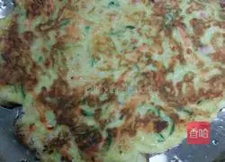 Illustration of how to make vegetable, ham and egg pancakes 8