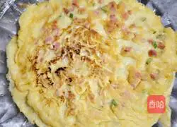 Illustration of how to make chives, ham and egg pancakes 5