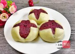 Illustration of how to make purple sweet potato blossom steamed buns 17