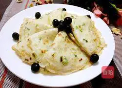 Illustration of how to make green onion and egg pancakes 12