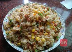 Illustration of how to make five-color fried rice 9