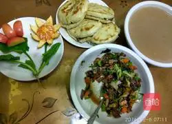 Illustration of how to make sesame pancakes with vegetables 8