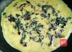 Illustration of how to make perilla and shrimp egg pancake 8