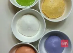 Illustration of how to make vegetable and fruit colored glutinous rice balls 3
