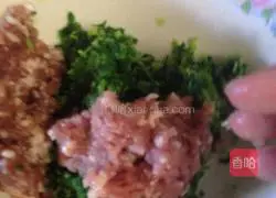 Illustration of how to make vegetable and meat wontons 4