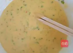 Illustration of how to make green onion and egg pancakes 2