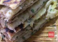 Illustration of how to make green onion thousand-layer meatloaf 13