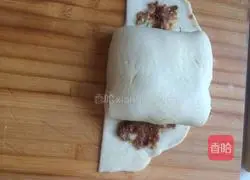 Illustration of how to make green onion thousand-layer meatloaf 9