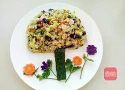 Illustration of how to make big tree fried rice 13